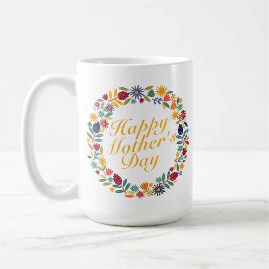 Elegant Happy Moederdag Floral | Klassieke Mok (Links)