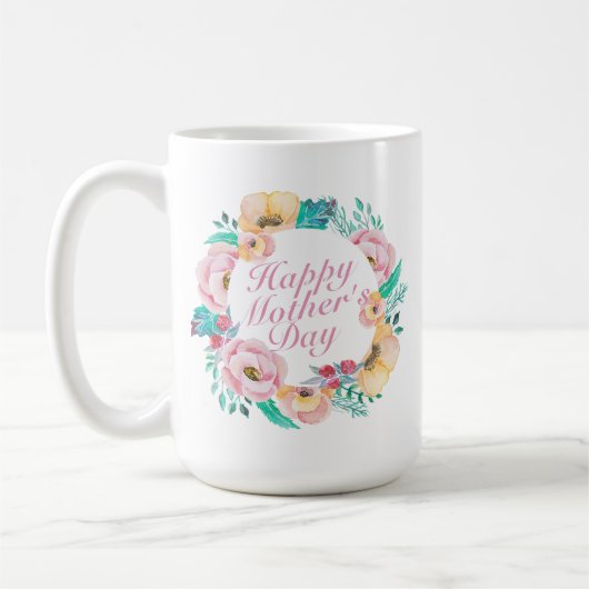 Elegant Happy Moederdag Floral | Klassieke Mok (Links)