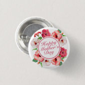 Elegant Happy Moederdag Floral Lijst Button (Voorkant /achterkant)
