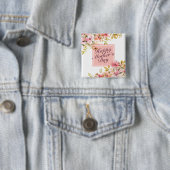 Elegant Happy Moederdag Floral Lijst Button (In situ)