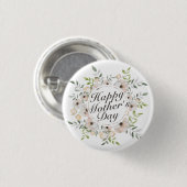 Elegant Happy Moederdag Floral Lijst Button (Voorkant /achterkant)