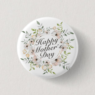 Elegant Happy Moederdag Floral Lijst Button