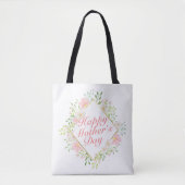 Elegant Happy Moederdag Floral Lijst Canvas tas (Voorkant)