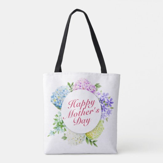Elegant Happy Moederdag Floral Lijst Canvas tas (Achterkant)