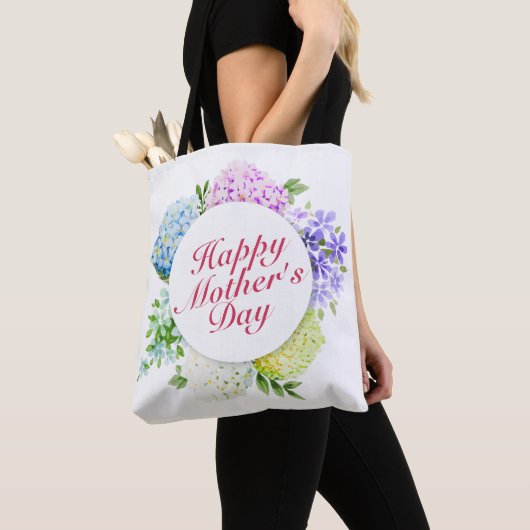 Elegant Happy Moederdag Floral Lijst Canvas tas (Dichtbij)