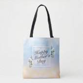 Elegant Happy Moederdag Floral Lijst Canvas tas (Voorkant)
