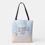 Elegant Happy Moederdag Floral Lijst Canvas tas (Achterkant)