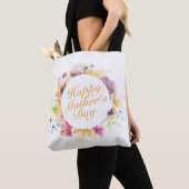 Elegant Happy Moederdag Floral Lijst Canvas tas (Dichtbij)