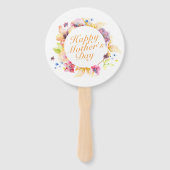 Elegant Happy Moederdag Floral Lijst Hand Fan Handwaaier (Voorkant)