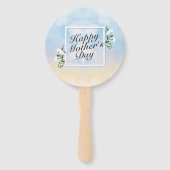Elegant Happy Moederdag Floral Lijst Hand Fan Handwaaier (Achterkant)
