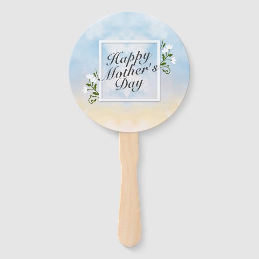Elegant Happy Moederdag Floral Lijst Hand Fan Handwaaier (Voorkant)