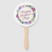 Elegant Happy Moederdag Floral Lijst Hand Fan Handwaaier (Achterkant)