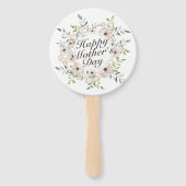 Elegant Happy Moederdag Floral Lijst Hand Fan Handwaaier (Voorkant)