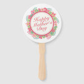 Elegant Happy Moederdag Floral Lijst Hand Fan Handwaaier (Voorkant)