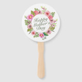 Elegant Happy Moederdag Floral Lijst Hand Fan Handwaaier (Achterkant)