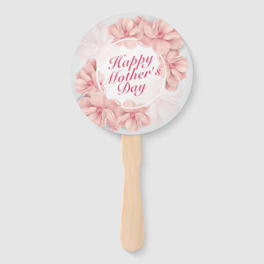 Elegant Happy Moederdag Floral Lijst Hand Fan Handwaaier (Achterkant)