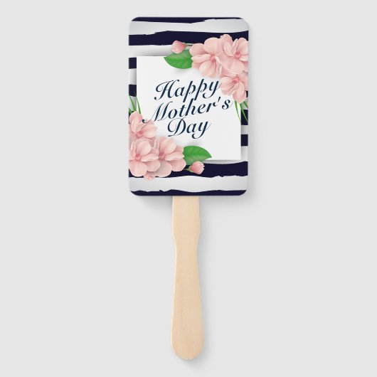 Elegant Happy Moederdag Floral Lijst Hand Fan Handwaaier (Achterkant)