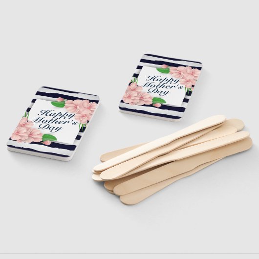 Elegant Happy Moederdag Floral Lijst Hand Fan Handwaaier (Niet-gemonteerd)