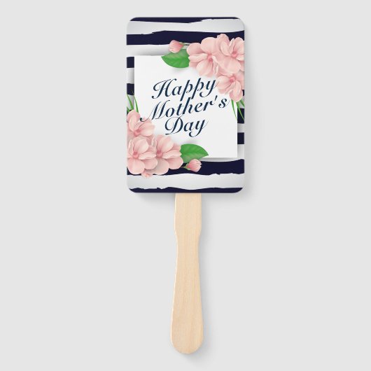 Elegant Happy Moederdag Floral Lijst Hand Fan Handwaaier (Voorkant)