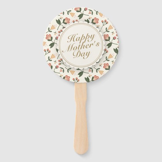 Elegant Happy Moederdag Floral Lijst Hand Fan Handwaaier (Achterkant)
