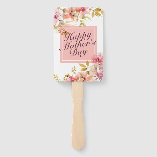 Elegant Happy Moederdag Floral Lijst Hand Fan Handwaaier (Achterkant)