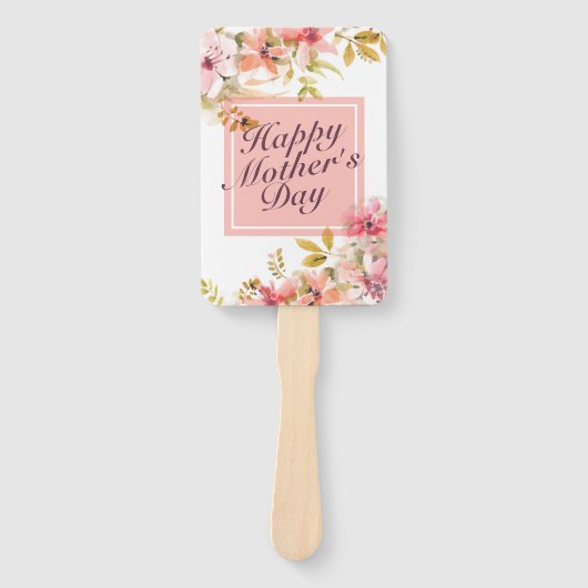 Elegant Happy Moederdag Floral Lijst Hand Fan Handwaaier (Voorkant)
