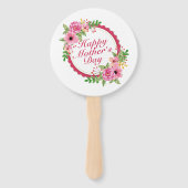 Elegant Happy Moederdag Floral Lijst Hand Fan Handwaaier (Voorkant)
