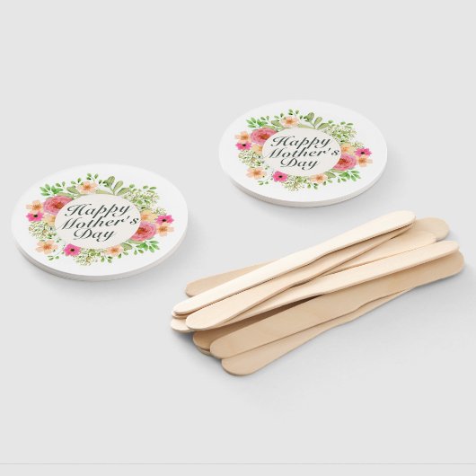 Elegant Happy Moederdag Floral Lijst Hand Fan Handwaaier (Niet-gemonteerd)