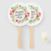 Elegant Happy Moederdag Floral Lijst Hand Fan Handwaaier (Voorkant en achterkant)