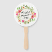Elegant Happy Moederdag Floral Lijst Hand Fan Handwaaier (Voorkant)