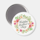 Elegant Happy Moederdag Floral Lijst | Magneet (Voorkant / Achterkant)