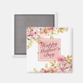 Elegant Happy Moederdag Floral Lijst Magnet (Voorkant / Achterkant)