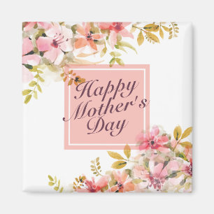 Elegant Happy Moederdag Floral Lijst Magnet