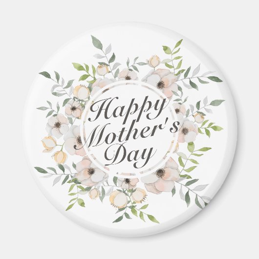 Elegant Happy Moederdag Floral Lijst Magnet (Voorkant)