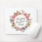 Elegant Happy Moederdag Floral Lijst Mousepad Muismat (Met muis)