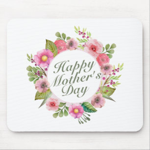 Elegant Happy Moederdag Floral Lijst Mousepad Muismat