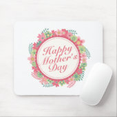 Elegant Happy Moederdag Floral Lijst Mousepad Muismat (Met muis)