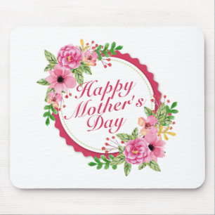 Elegant Happy Moederdag Floral Lijst Mousepad Muismat