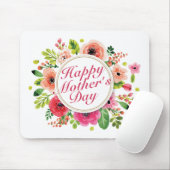 Elegant Happy Moederdag Floral Lijst Mousepad Muismat (Met muis)