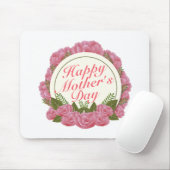 Elegant Happy Moederdag Floral Lijst Mousepad Muismat (Met muis)