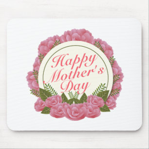 Elegant Happy Moederdag Floral Lijst Mousepad Muismat