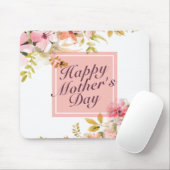 Elegant Happy Moederdag Floral Lijst Mousepad Muismat (Met muis)