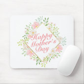 Elegant Happy Moederdag Floral Lijst Mousepad Muismat (Met muis)