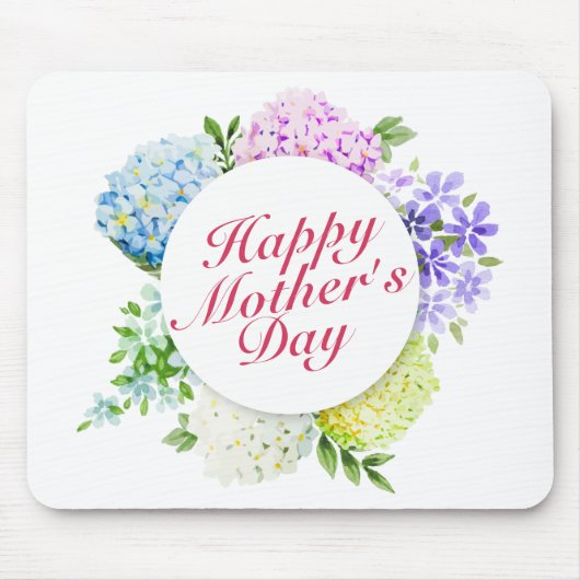 Elegant Happy Moederdag Floral Lijst Mousepad Muismat (Voorkant)