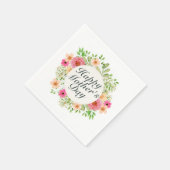 Elegant Happy Moederdag Floral Lijst | Napkin Servet (Hoek)