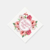 Elegant Happy Moederdag Floral Lijst Napkin Servetten (Hoek)