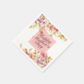 Elegant Happy Moederdag Floral Lijst Napkin Servetten (Hoek)