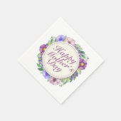 Elegant Happy Moederdag Floral Lijst Napkin Servetten (Hoek)