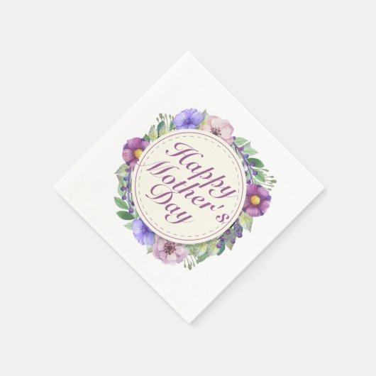 Elegant Happy Moederdag Floral Lijst Napkin Servetten (Hoek)