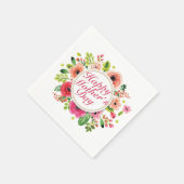 Elegant Happy Moederdag Floral Lijst Napkin Servetten (Hoek)